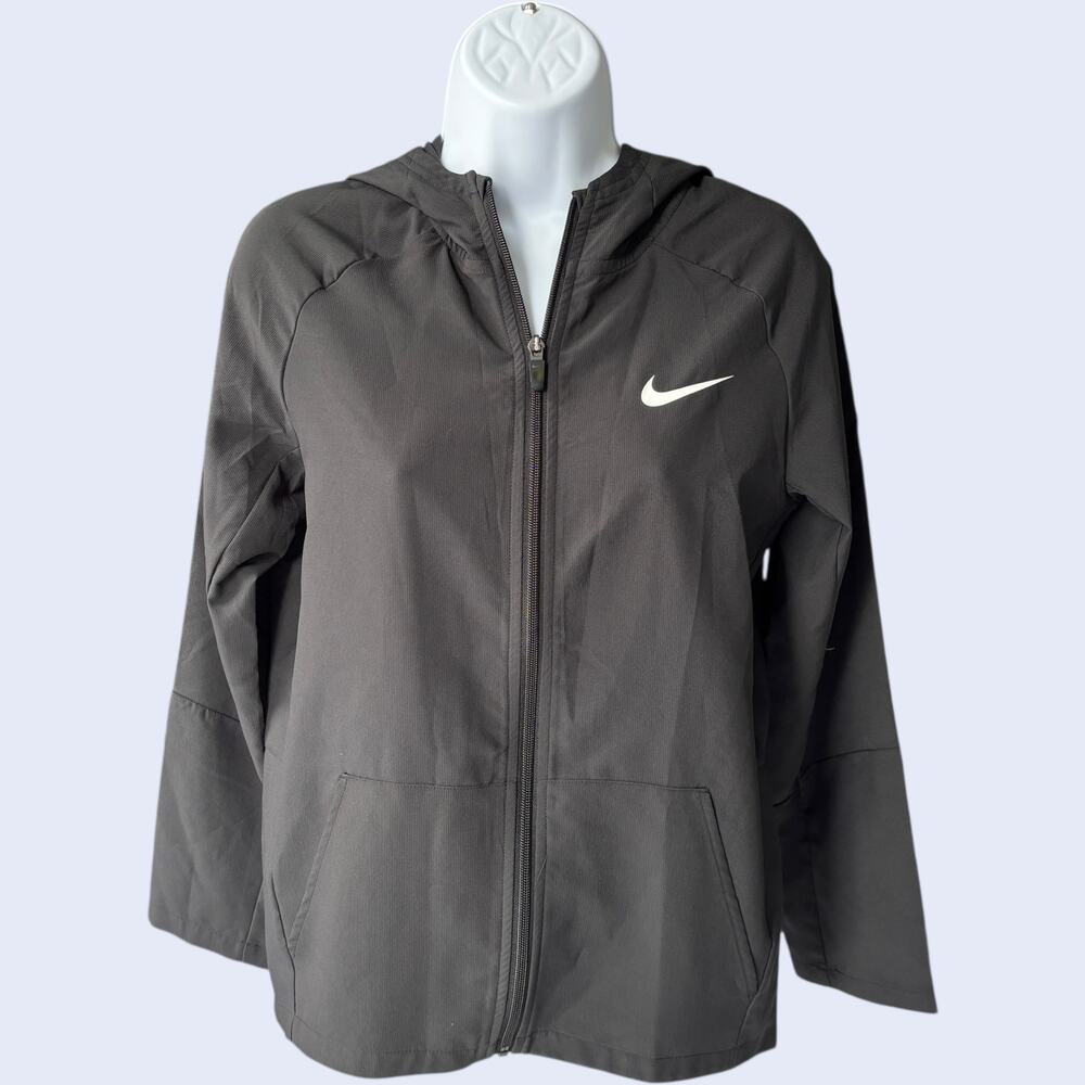 Nike Women's L Dri-FIT Full Zip Hoodie Black Lightweight Athletic